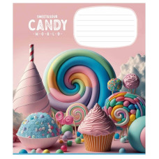 Тетрадь ученическая «Candy world» 012-3266C-1 в косую линию, 12 листов