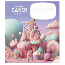 Тетрадь ученическая «Candy world» 012-3266C-2 в косую линию, 12 листов