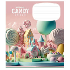 Тетрадь ученическая «Candy world» 012-3266C-3 в косую линию, 12 листов