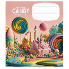 Тетрадь ученическая «Candy world» 012-3266C-4 в косую линию, 12 листов