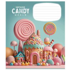 Тетрадь ученическая «Candy world» 012-3266C-5 в косую линию, 12 листов