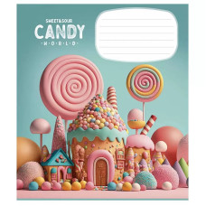 Тетрадь ученическая "Candy world" 012-3266K-3 в клетку, 12 листов