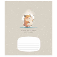 Тетрадь ученическая "Cute friends" 012-3292K-4 в клетку, 12 листов