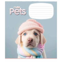 Тетрадь ученическая "Cute pets" 012-3253K-1 в клетку, 12 листов