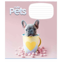 Тетрадь ученическая "Cute pets" 012-3253K-5 в клетку, 12 листов