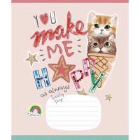 Зошит учнівський "I love you" 012-3295K-3 в клітинку, 12 аркушів