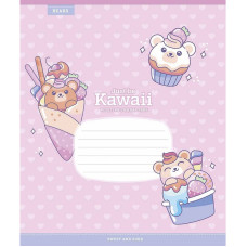 Зошит учнівський "Just be Kawaii" 012-3408C-2 у косу лінію, 12 аркушів