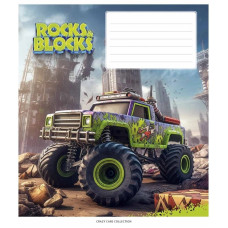 Зошит учнівський "Rocks&Blocks" 012-3280K-2 в клітинку, 12 аркушів