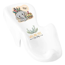 Гірка для купання Tega WILD & FREE Anti-slip baby bath seat LITTLE ELEPHANT DZ-003-103-SŁONIK white / green (білий / зелений)