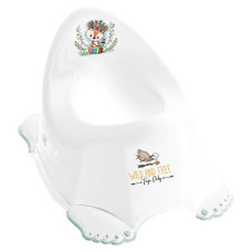 Горщик з антиковзаючим покриттям Tega WILD & FREE Anti-slip potty LITTLE FOX DZ-001-103-LISEK-Z white / green (білий / зелений)