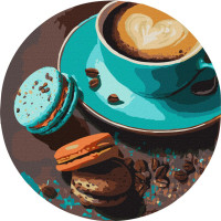 Картина по номерам "Кофейная мечта" ©art_selena_ua Kho-R1007 диаметр 29 см Идейка