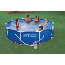 Бассейн с металлическим каркасом и фильтр насосом intex 28202 NP