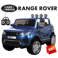 Детский электромобиль ДЖИП Land Rover " Кожаное сиденье"  M 3273 синий