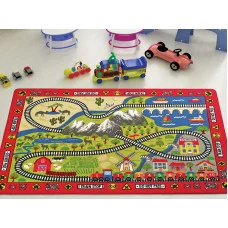 Килим в дитячу кімнату Confetti - Railway червоний 133*190