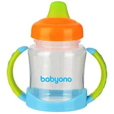 Кружка-непроливайка BabyOno с мягким носиком 180 мл Голубой/Оранжевый (206)