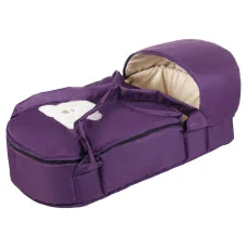 Люлька-переноска Babyroom BLA-056 з твердим дном аплікація фіолетовий (мордочка ведмедики штопання)