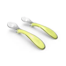 Набір силіконових ложечок для годування Nuvita Easy Eating 6м + 2 шт. салатовий NV8480Lime