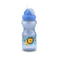 Поильник с трубочкой Nuvita 18м + 370 мл синий NV1457Blue