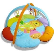 Розвиваючий килимок Biba Toys Квітка Друзі джунглів з мобілем і підсвічуванням (042JF)