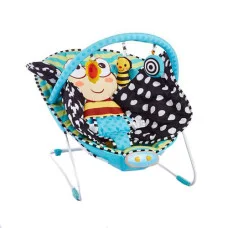 Шезлонг-качалка Bambi M 2721-2 Бабочка Бирюзово-черный
