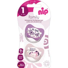 Силіконова пустушка Nip Моя сім'я №1, 0-6 міс. Коали / Єдиноріг (31003)
