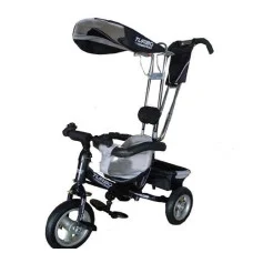 Трехколесный велосипед Profi Trike M 1649 Серо-черный (надувные колеса)