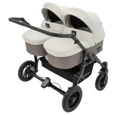 Коляска 2 в 1 для двойни Bair Sorento DUO BS-03 слоновая кость/капучино