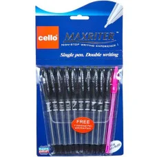 Ручка олійна Maxriter Cello 727+1(Black), чорна 10 штук в упаковці