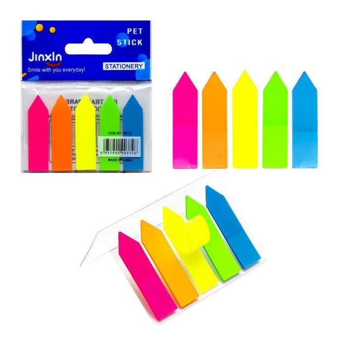Закладка неоновая "Stick Notes" Color-It Р01-2, 5 цветов