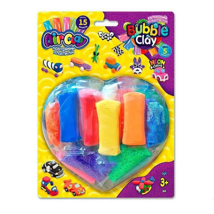 Креативное творчество из пластилина "Air Clay+Bubble Clay" Arbb-03-02 блистер 15 брикетов