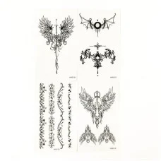 Набор временных тату «Готика» black-tattoo-mini-set-gotic из 4 черных по 9,5 х 5,5 см