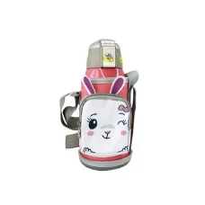Дитячий термос-поїльник "Зайчик" Mgz-0324(Pink) з індикатором температури 550 мл