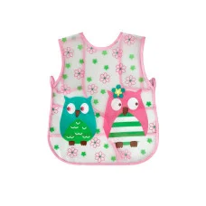 Слюнявчик клеёнчатый на завязках Mgz-0607(Pink)