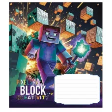 Тетрадь ученическая "Pixel Block" 012-3407K-1 в клетку, 12 листов