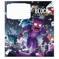 Тетрадь ученическая "Pixel Block" 012-3407K-2 в клетку, 12 листов