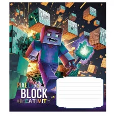 Тетрадь ученическая "Pixel Block" 012-3407L-1 в линию, 12 листов