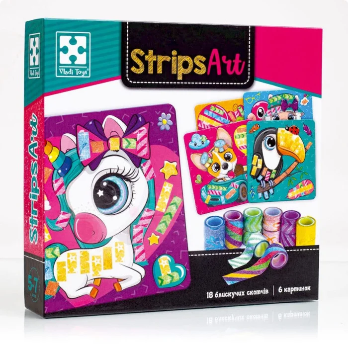Набір для творчості "Strips Art Щасливі мордочки" Vt4433-13 з декоративним скотчем