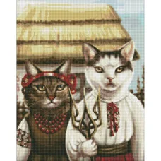 Алмазная мозаика "Кошачья готика" ©art.irina.pass Amo7453 Идейка 40х50 см