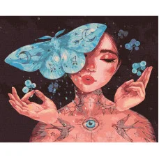 Картина по номерам "Прикосновение бабочки "©lesya_nedzelska_art Идейка Kho4980 40х50 см