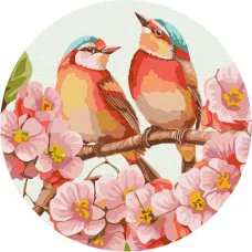 Картина по номерам "Весеннее цветение" ©art_selena_ua Kho-R1024 диаметр 33 см