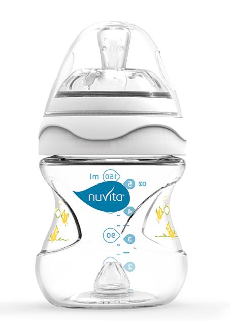 Бутылочка для кормления Nuvita Mimic 150 мл 0м + Антиколиковая, белая NV6010White