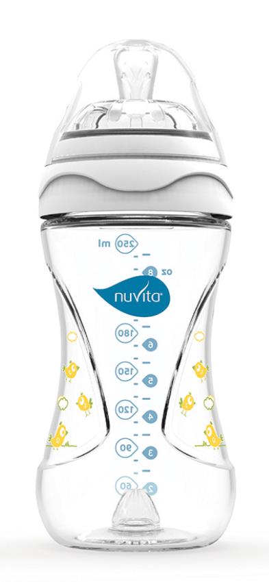 Бутылочка для кормления Nuvita Mimic 250 мл 3м + Антиколиковая, белая NV6030White