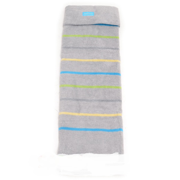 Одеяло-плед в полосочку Womar 100% хлопок 75x100 см Серо-желто-голубой