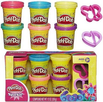 Play-Doh Набор пластилина из 6 баночек Блестящая коллекция