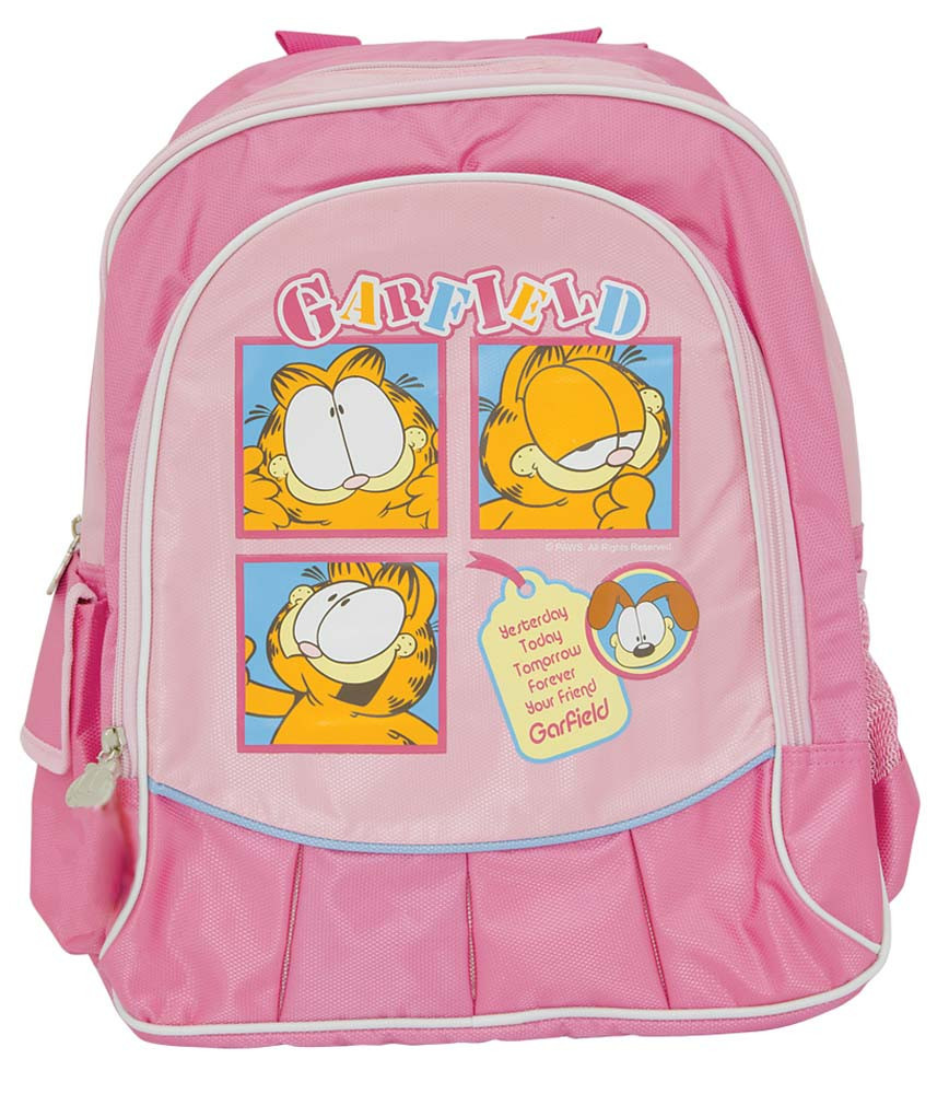Рюкзак школьный ярко-розовый мягкая спина &quot; Гарфилд&quot;