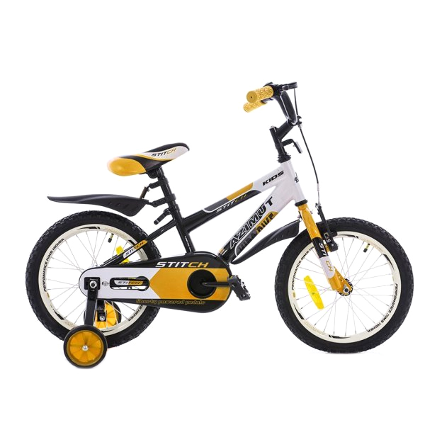 Велосипед Azimut Stitch Premium 16&quot; Желто-бело-черный