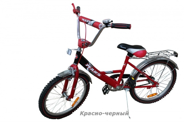 Велосипед Марс 16&quot; ручной тормоз+эксцентрик (красный/черный)
