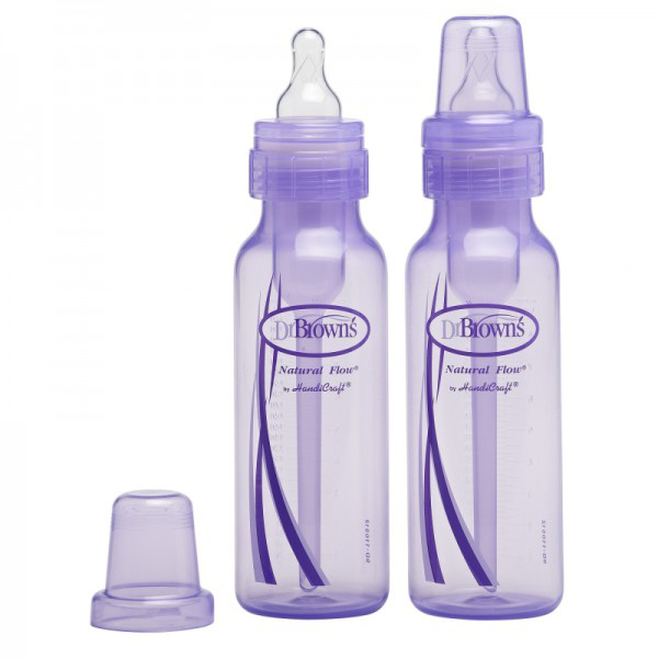 Бутылочка для кормления Dr. Brown&#039;s Natural Flow стандарт 240 мл, 2 шт Фиолетовая (213)