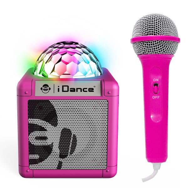 Детская караоке-система с диско-шаром iDance Cube Sing 100, 5W Pink (CUBESING100PK)