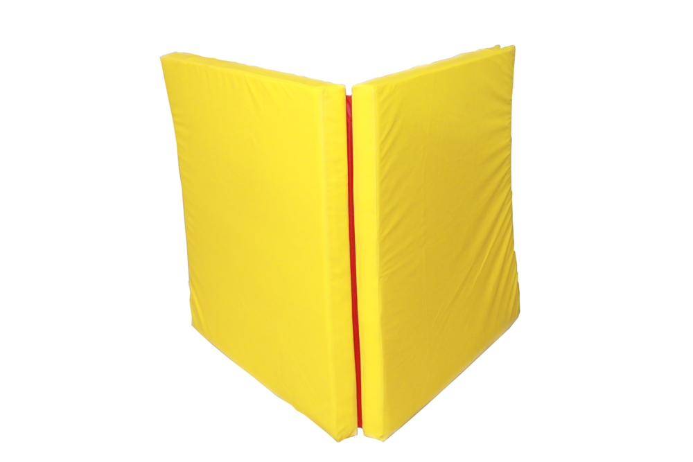 Гимнастический мат книжка 100х200х8см желто-красный